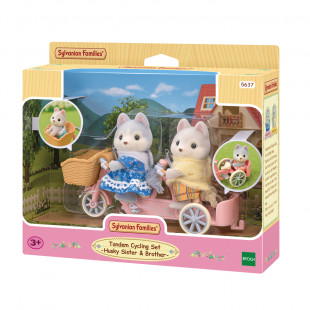 Sylvanian Families Tandem Cycling Set - Husky Sister & Brother (3+ years)