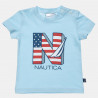 Set Nautica light blue top with print and shorts (6 months-3 years)