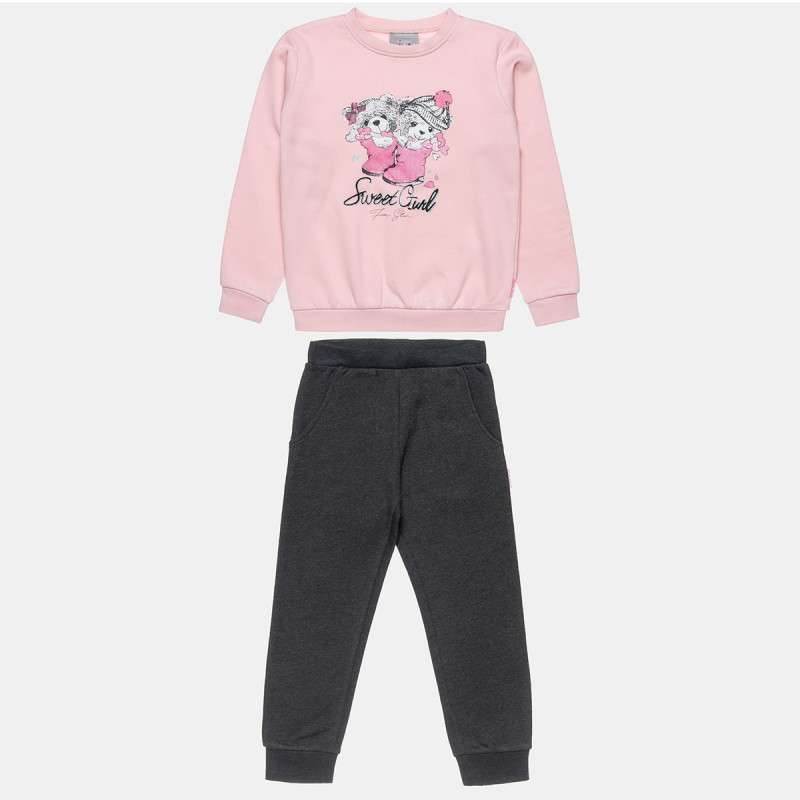 Tracksuit Five Star cotton fleece blend with glitter details (12 months-5 years)