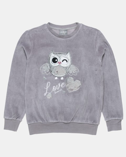 Tracksuit velour with flippy sequin and embroidery (6-14 years)