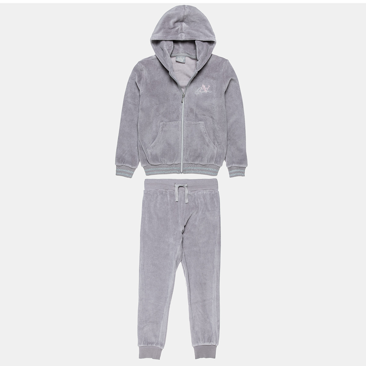 Tracksuit velour zip hoodie with strass (6-16 years) - Alouette | Βρεφικά &  Παιδικά Ρούχα