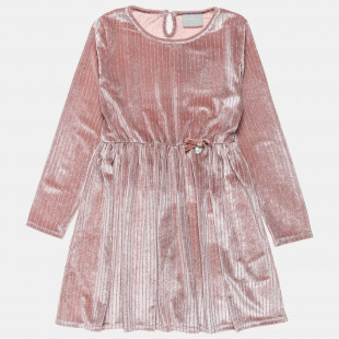 Velour dress with silver glitter pattern (6-14 years)