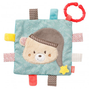 Crinkle toy Fehn bear with ring (0+ months)