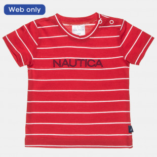 Μπλούζα Nautica κόκκινο με τύπωμα (6 μηνών-3 ετών)