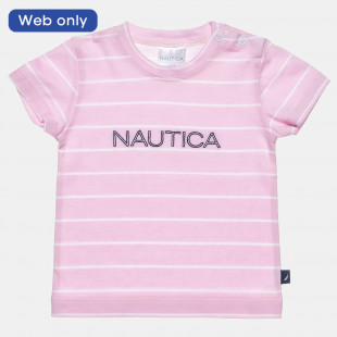Μπλούζα Nautica ροζ με τύπωμα (6 μηνών-3 ετών)