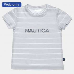 Μπλούζα Nautica γκρι με τύπωμα (6 μηνών-3 ετών)