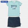 Set Nautica menta top with print and shorts (6 months-3 years)