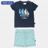 Set Nautica blue top with print and shorts (6 months-3 years)