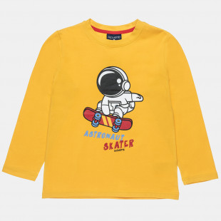 Long sleeve top with astronaut skater print (12 months-5 years)