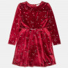 Φόρεμα βελουτέ με κυματιστό τελειώμα και γυαλιστερά αστεράκια (6-14 ετών)