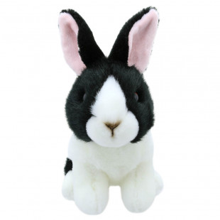 Plush toy Wildberry Eco rabbit black & white 15cm