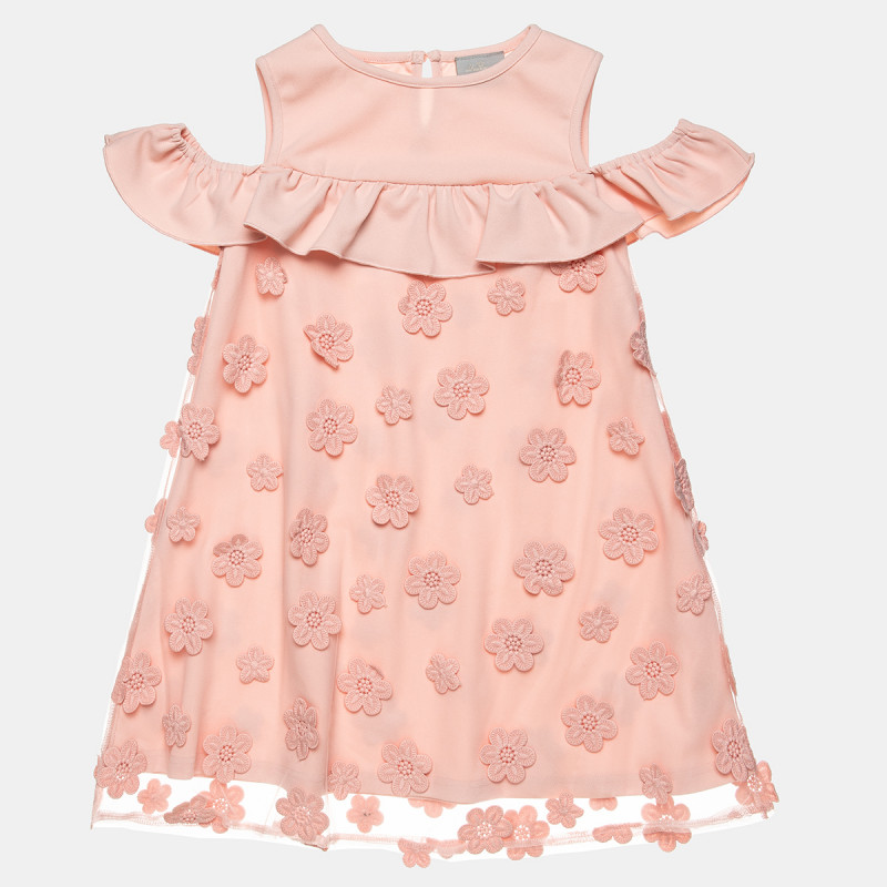 Dress with embroidery, tulle and ruffles  (6-16 years)