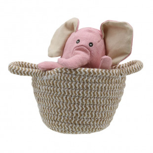 Plush toy Wilberry pink elephant in basket