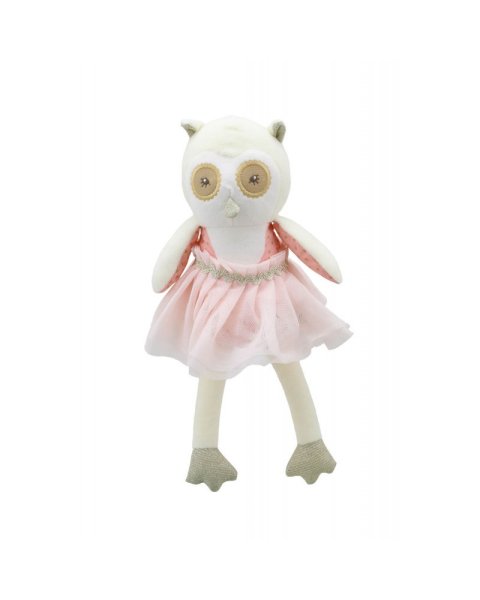 Plush toy Wilberry owl with pink skirt 30cm