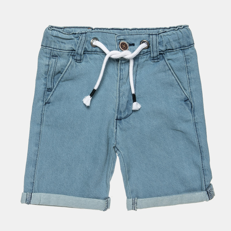 Denim shorts with a drawstring in the waistband  (12 months-5 years)