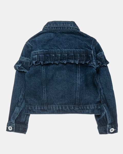 Denim jacket with metallic stras and ruffles (12 months-5 years)