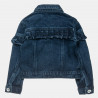 Denim jacket with metallic stras and ruffles (12 months-5 years)