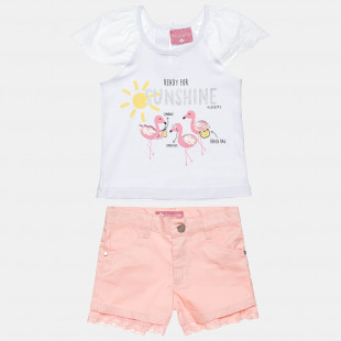 Set top and shorts with embroideries (18 months-5 years)