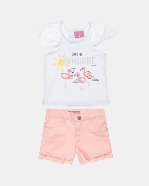 Set top and shorts with embroideries (18 months-5 years)