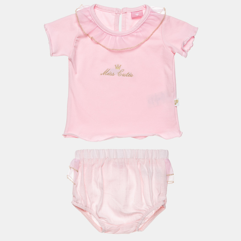 Set top and underwear/shorts with tulle details (3-18 months)
