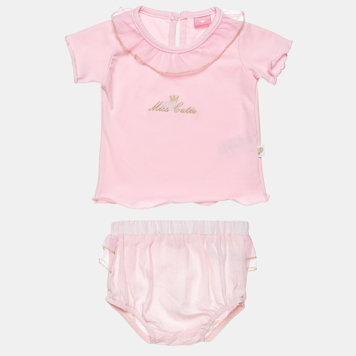 Set top and underwear/shorts with tulle details (3-18 months