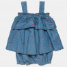 Denim babygrow with embroidery (1-12 months)