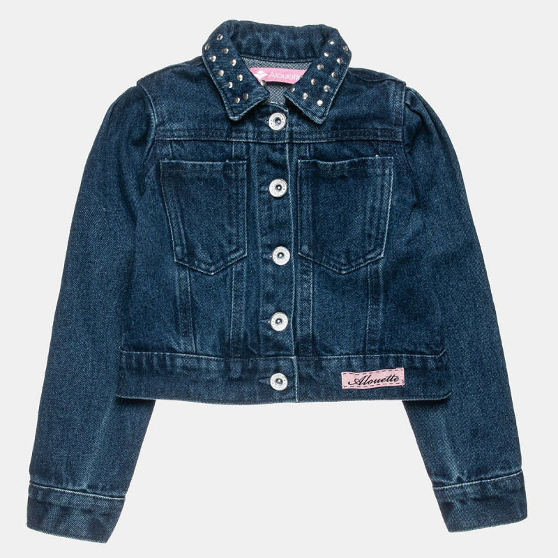 Denim jacket with metallic strass (6-16 years)