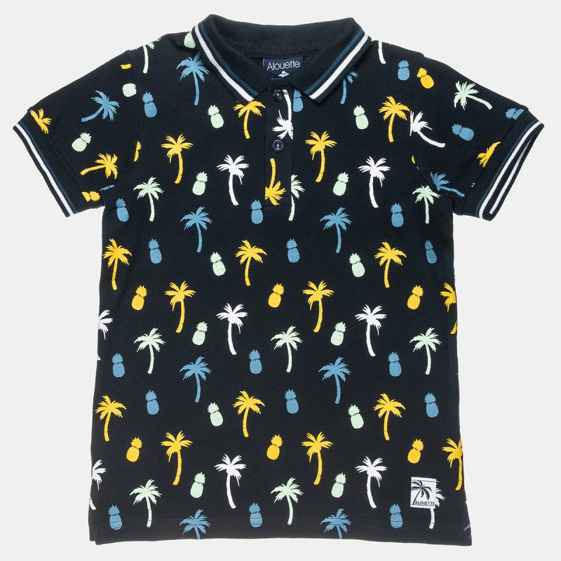 Polo top with summer pattern (12 months-5 years)