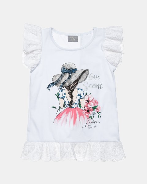 Top with embroidery and glitter detail (6-16 years)