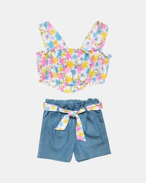 Σετ crop top με τζιν σορτς (6-16 ετών)