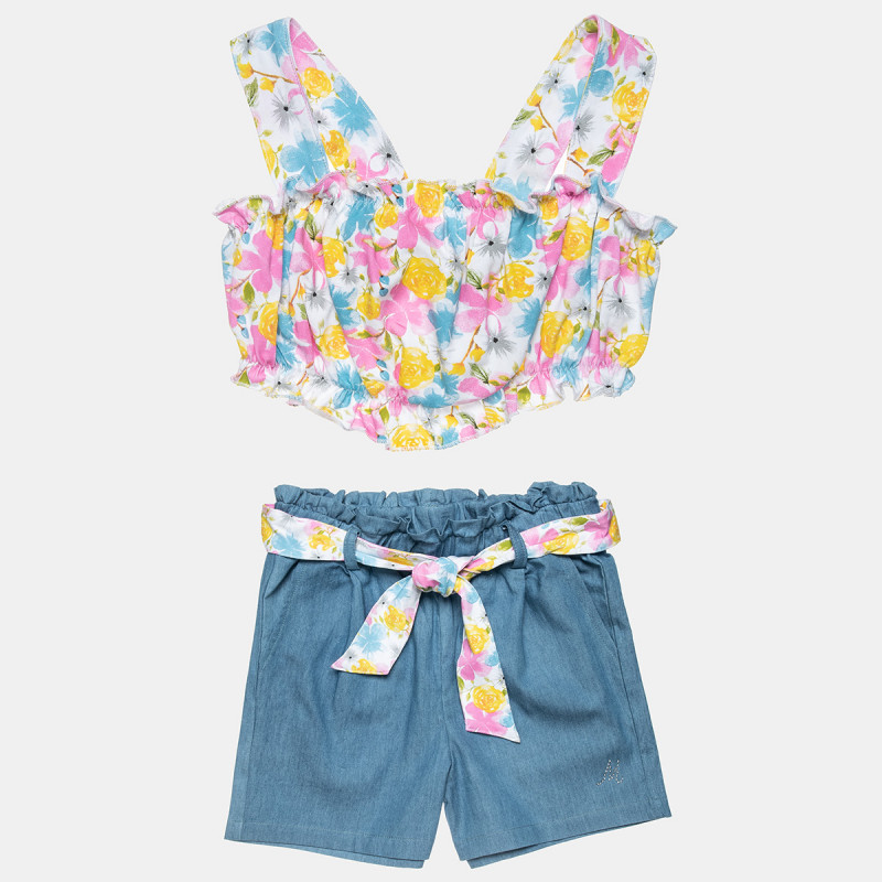 Set crop top with denim shorts (6-16 years)