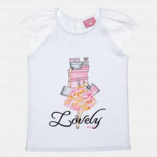 Top with embroidery, sequins and glitter (6-16 years)