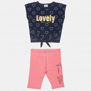 Set Five Star top with print and biker leggings (6-16 years)