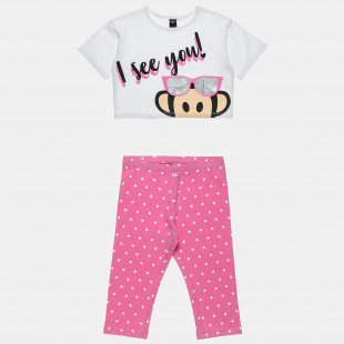 Set Paul Frank top with shiny print and leggings (18 months-5 years)