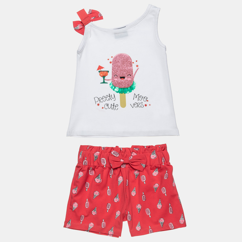 Set Moovers top with bow and shorts (12 months-5 years)