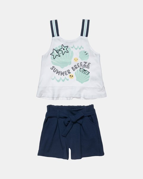 Set Moovers top with print and shorts (6-14 years)