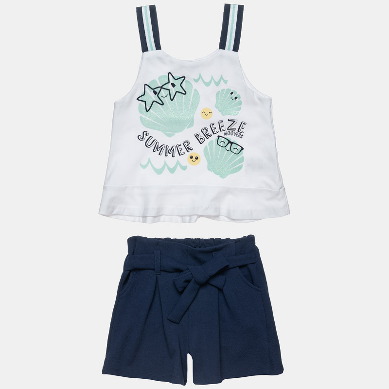 Set Moovers top with print and shorts (6-14 years)