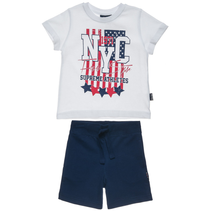 Σετ Five Star μπλούζα με τύπωμα NYC & βερμούδα (9 μηνών-5 ετών)