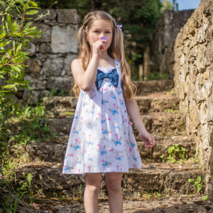 Φόρεμα σε εβαζέ γραμμή με πεταλούδες (3 μηνών-5 ετών)