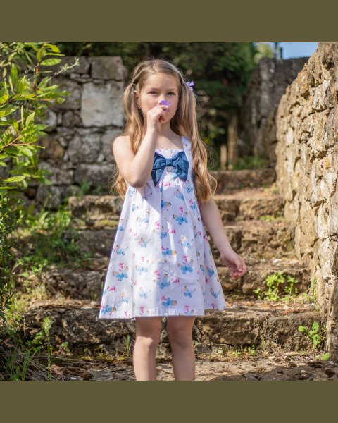 Dress in A line with butterfly pattern (3 months-5 years)