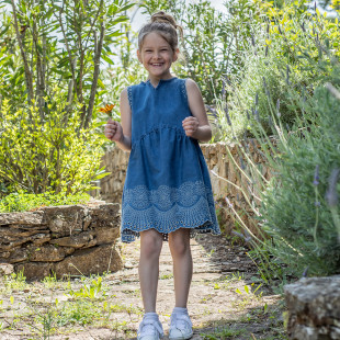 Denim dress with embroidery (6-16 years)