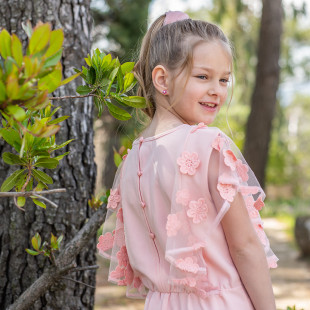 Playsuit with embroidery and tulle (6-14 years)