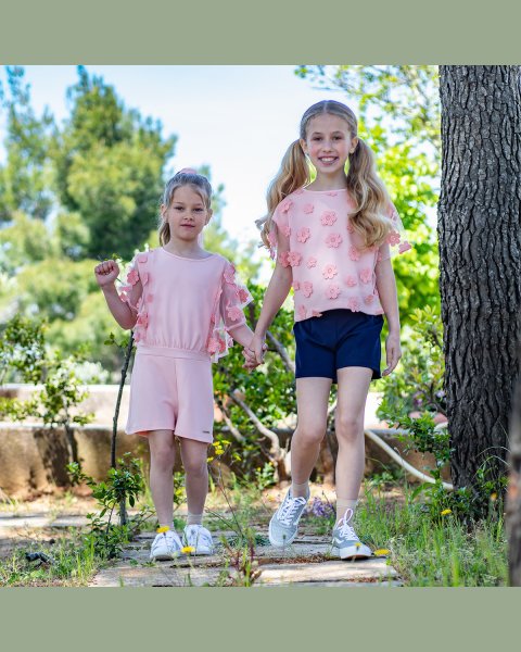 Μπλούζα με κεντήματα και τούλι (6-16 ετών)