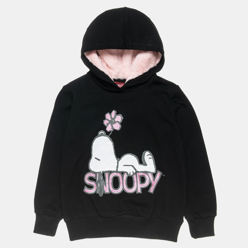 Μπλούζα φούτερ Snoopy με glitter τύπωμα (6-14 ετών)