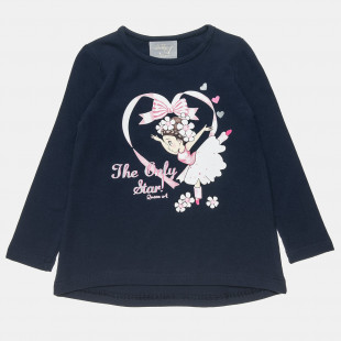 Longs sleeve top with ballet dancer print (12 months-5 years)