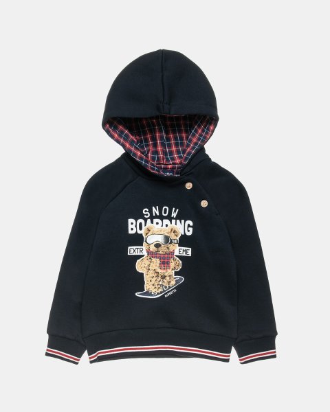 Long sleeve top cotton fleece blend with print (12 months-5 years)
