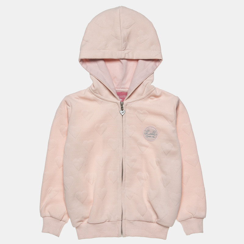 Zip hoodie with heart pattern (12 months-5 years)