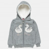 Zip hoodie  cotton fleece blend with sequins  (12 months-5 years)