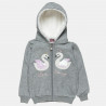 Zip hoodie  cotton fleece blend with sequins  (12 months-5 years)