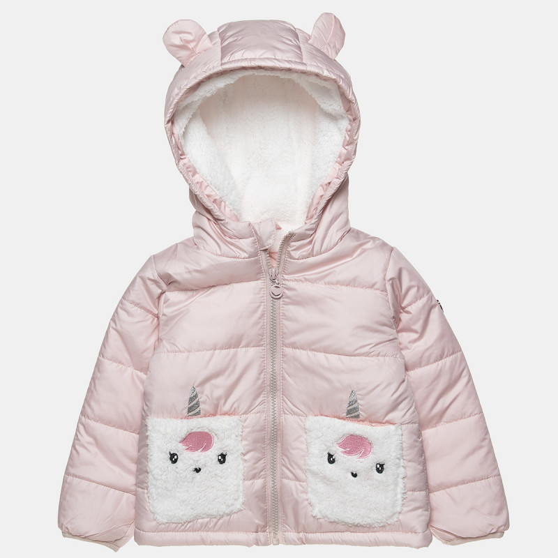 Jacket with faux fur lining and embroidery (6 months-5 years)